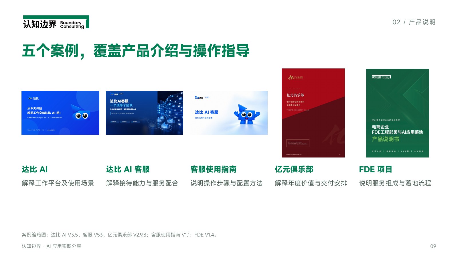 五个案例，覆盖产品介绍与操作指导